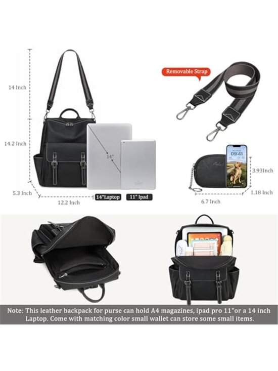 Womens Vegan Leather Backpack Purse Convertible Shoulder Bag Laptop Travel Bag main image 6